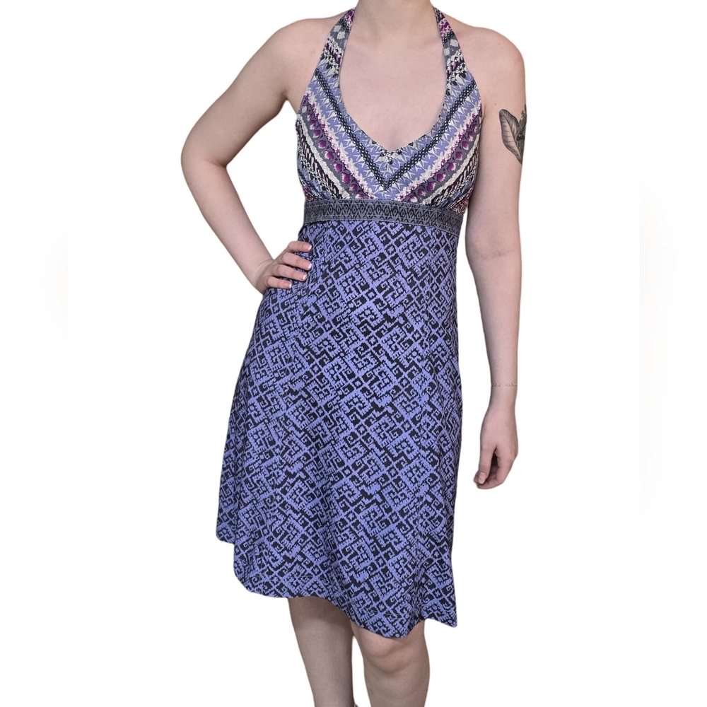 Athleta Purple Patterned Halter Dress Size 2